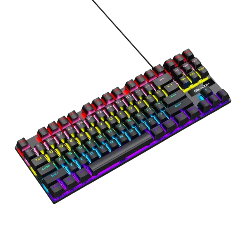 Teclado mecánico con cable SKYLION K87: iluminación colorida para juegos