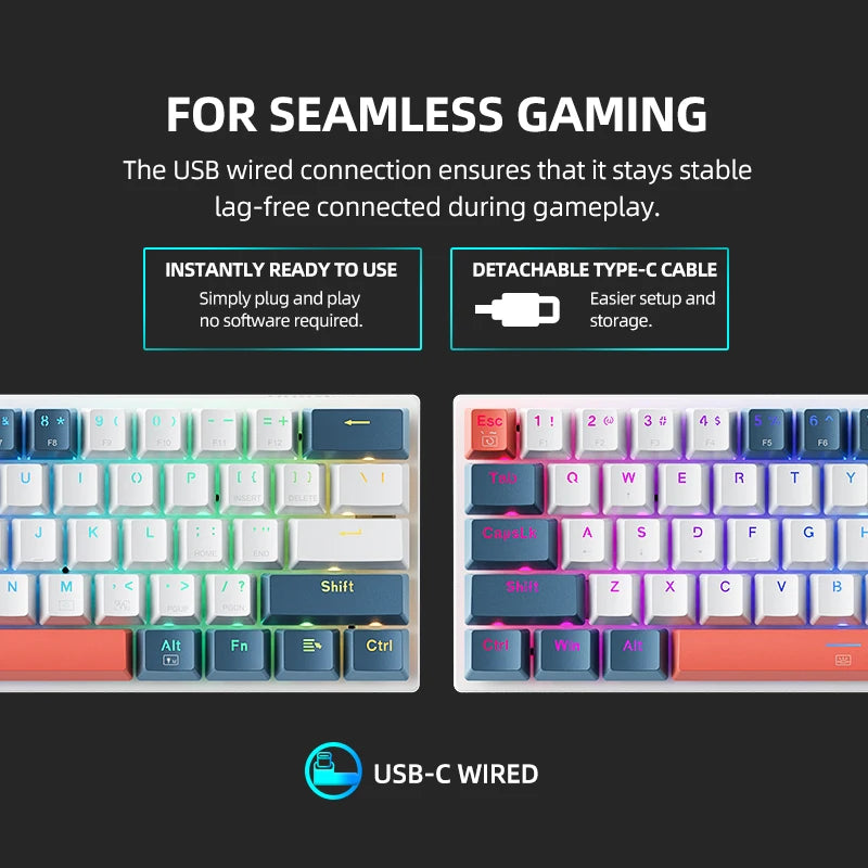 Machenike K500-B61: teclado compacto para juegos RGB de 61 teclas