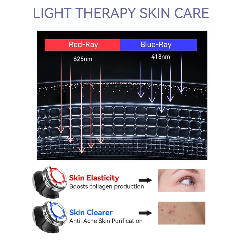 Masajeador facial ANLAN EMS: luz LED, compresa fría y caliente para limpieza y elevación profundas