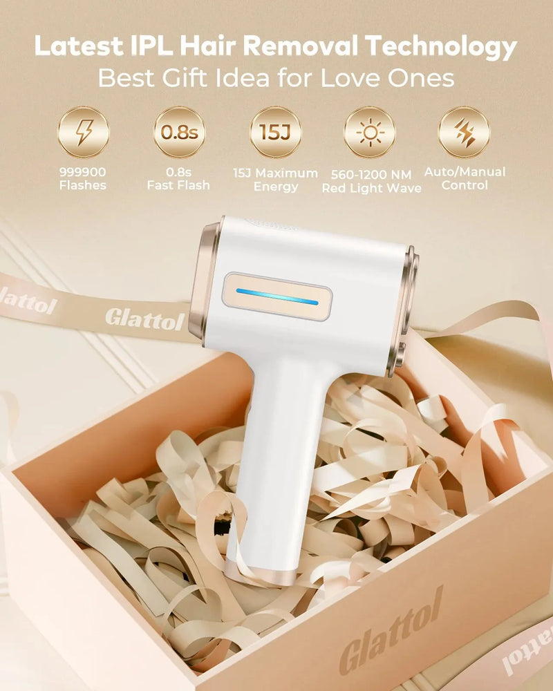 9-Level IPL Laser Hair Removal Device: 999,900 Flashes, Painless & Permanent