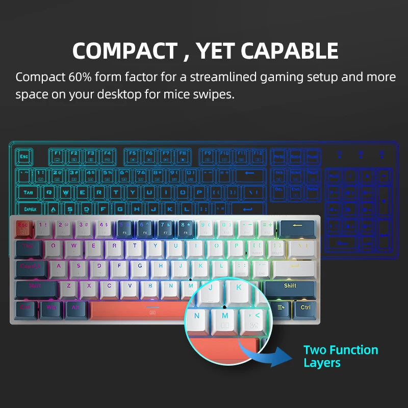 Machenike K500-B61: Compact 61-Key RGB Gaming Keyboard