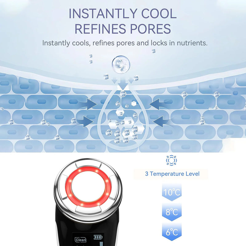 ANLAN EMS Facial Massager: LED Light, Hot & Cool Compress for Deep Clean & Lift