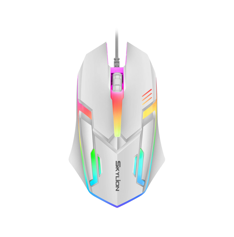 SKYLION F1 Wired 3-Key Mouse: Colorful Lighting for Windows and iOS