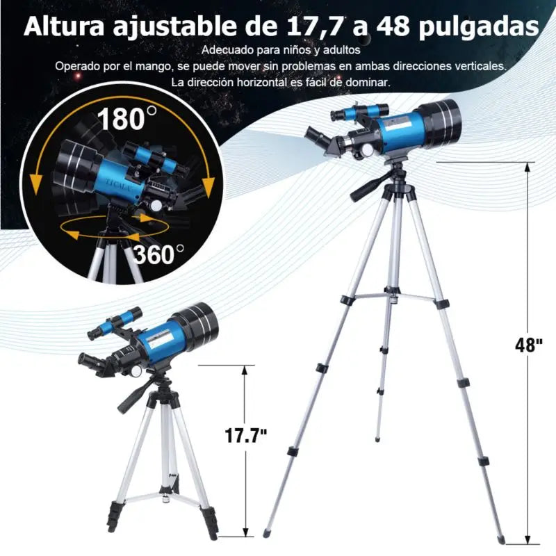 TICALA 150X Travel Telescope: Wireless Remote