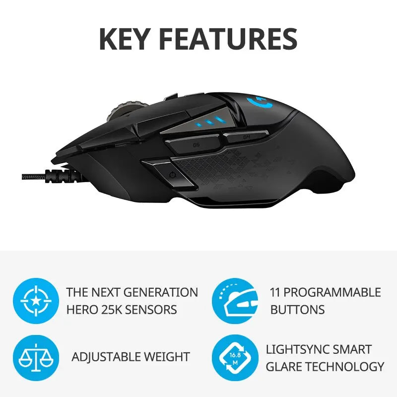 Ratón para juegos Logitech G502 Hero/SE