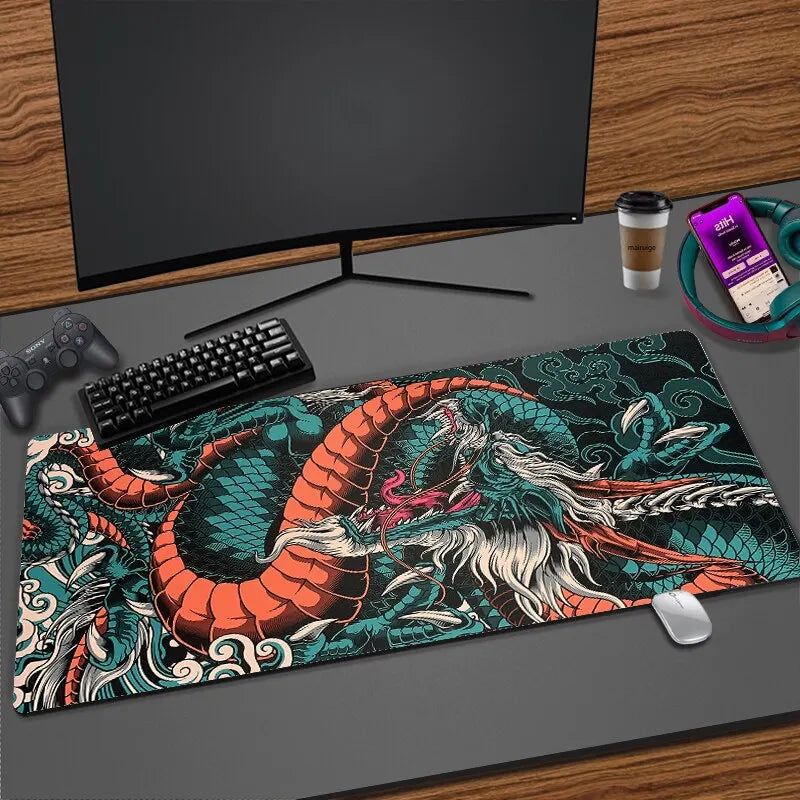 Alfombrilla de ratón para juegos Japanese Dragon XXL - Alfombrilla de escritorio Speed