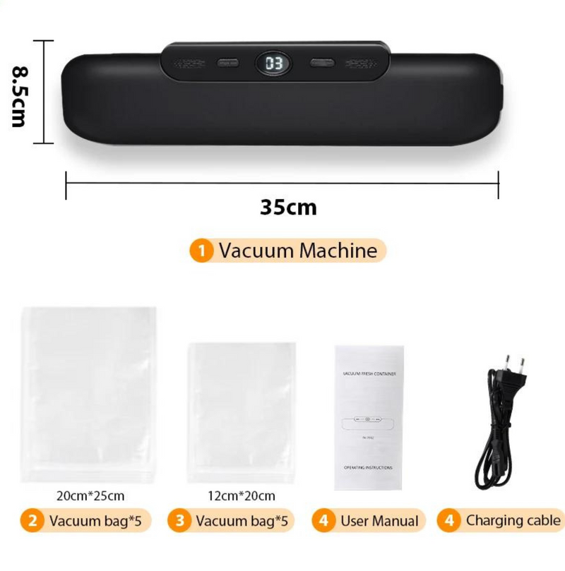 Vacuum Sealer: Food Packaging Machine with 10 Free Vacuum Bags