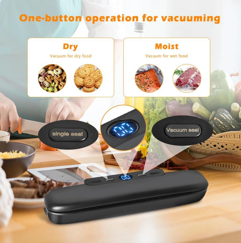 Vacuum Sealer: Food Packaging Machine with 10 Free Vacuum Bags